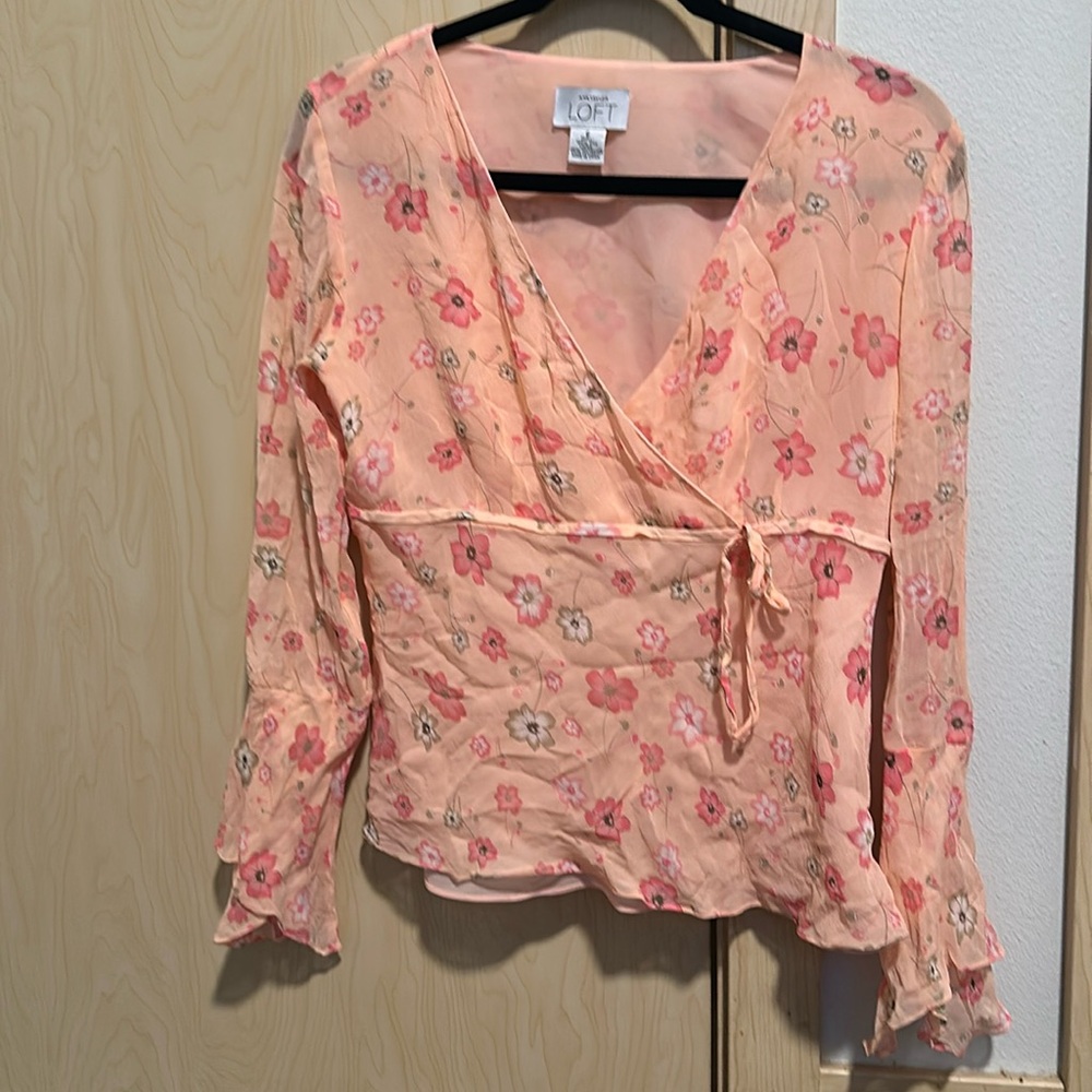 Fairy core y2k Ann Taylor blouse 100% silk